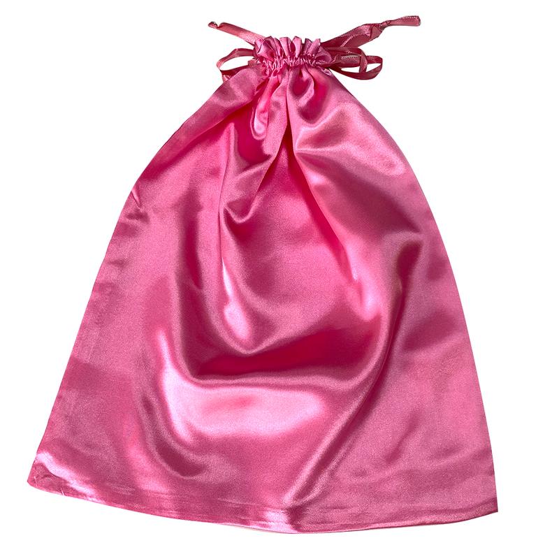 1PCS Pink Color Hair Bags For Bundles Packaging Satin Wig Bags Big Size Satin Silk Hair Packaging Bag With Drawstring Organiser