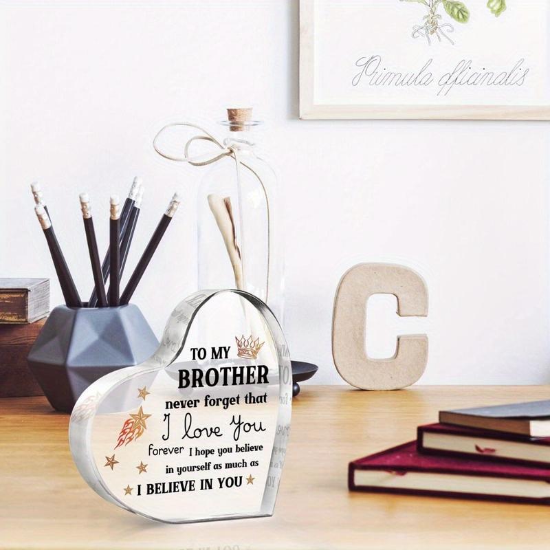 Gifts for Brother, Brother Gifts from Sister, Encouraging Acrylic Keepsake 3.9 x 3.9inch, Fathers Day Birthday Gifts for Brother Adult, Best Christmas Gifts for Brother from Sister