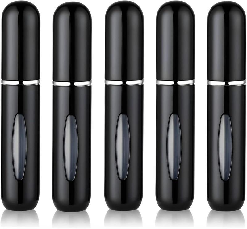 Travel Perfume Atomizer Refillable Mini Perfume Refillable Bottle, 5 count Travel Cologne Sprayer to Carry Around, Pocket Perfume Fill from Bottom and Travel Perfume Bottle for Outdoor Activities