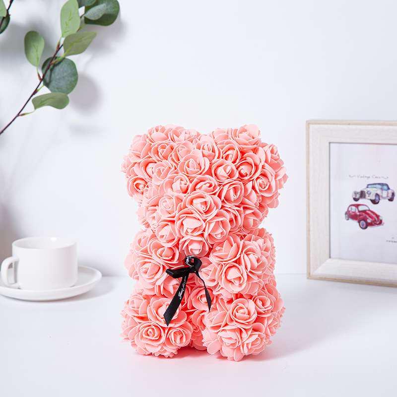 Rose Bear for Room Decor, 1 Count Creative Diy Cute Bear Design Artificial Flower Bouquet, Bedroom Decor, Gift for Wedding, Summer Gift, Boyfriend Gifts, Room Accessories