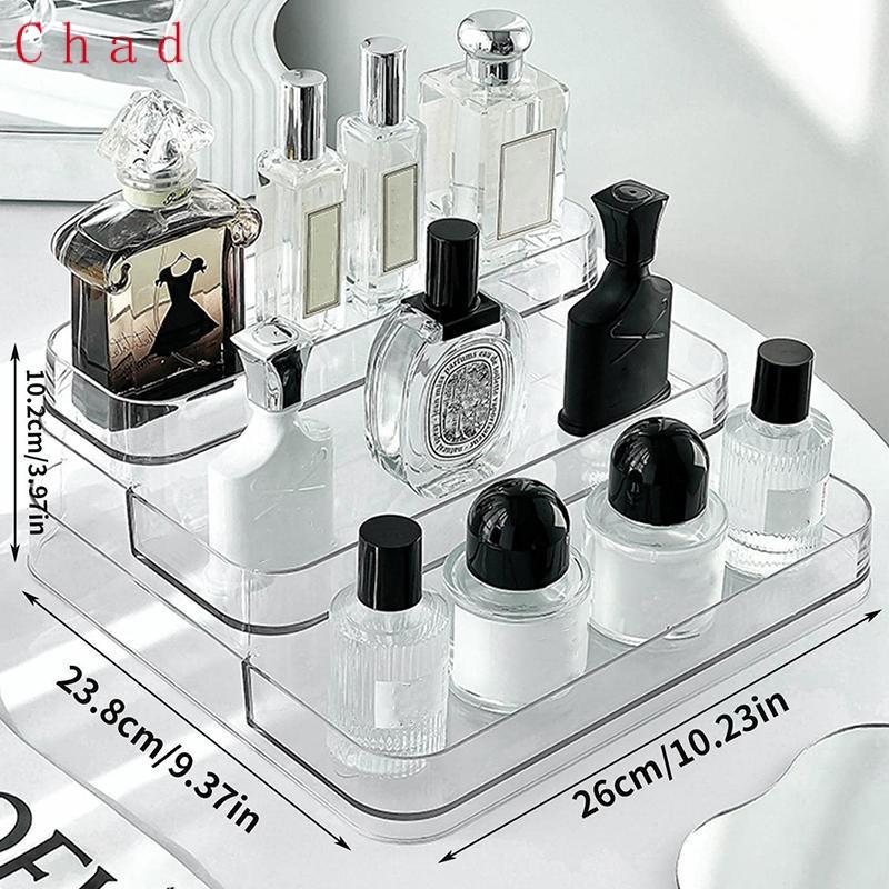 Chad0 Transparent 3-layer Makeup Organizer, Clear Perfume Display Organizer, Multi-layer Cosmetic Organizer, Skincare Organizer, Vanity Dresser Desktop Storage Box for Home, Gifts for Women Girls