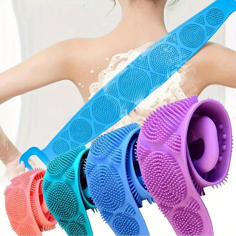 Silicone Back Scrubber Belt – Exfoliating Body Brush for Deep Cleaning, Skin-Friendly Soft Silicone Bristles, Handled Bath Shower Brush, No Electricity Needed, Durable Bath Accessory