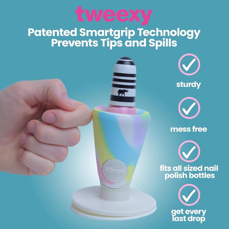 Tweexy Untippable Nail Polish Holder | Anti-Spill Bottle Stand with Smartgrip Suction for Nail Art and Manicure | Christmas Stocking Stuffer Gift