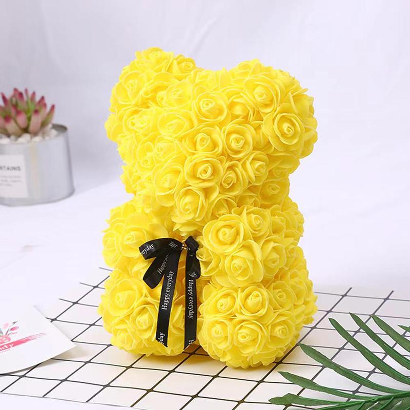 Rose Bear for Room Decor, 1 Count Creative Diy Cute Bear Design Artificial Flower Bouquet, Bedroom Decor, Gift for Wedding, Summer Gift, Boyfriend Gifts, Room Accessories