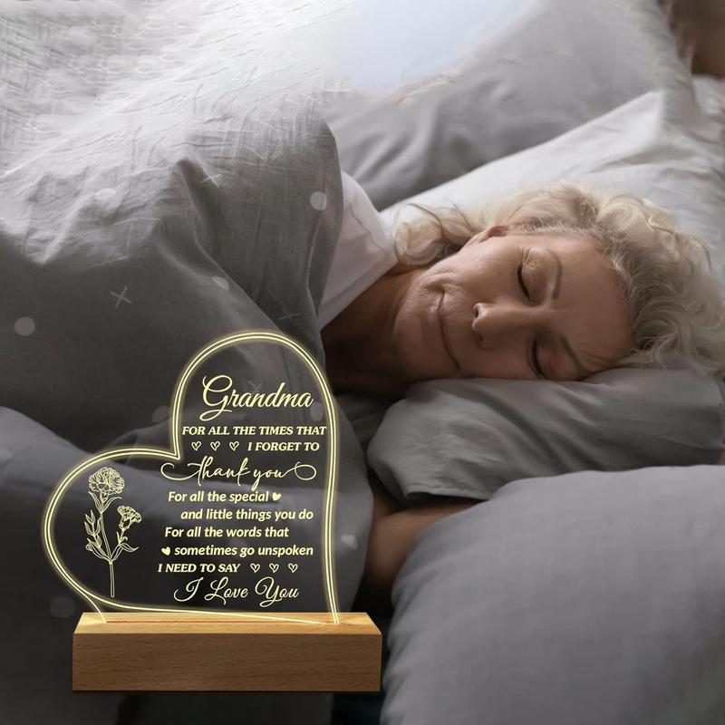 Christmas Gift, Birthday Gifts for Grandma, 19 * 15 CM Acrylic Engraved, Mothers Day Christmas Valentines Day Gifts for Grandma Grandmother from Grandkids