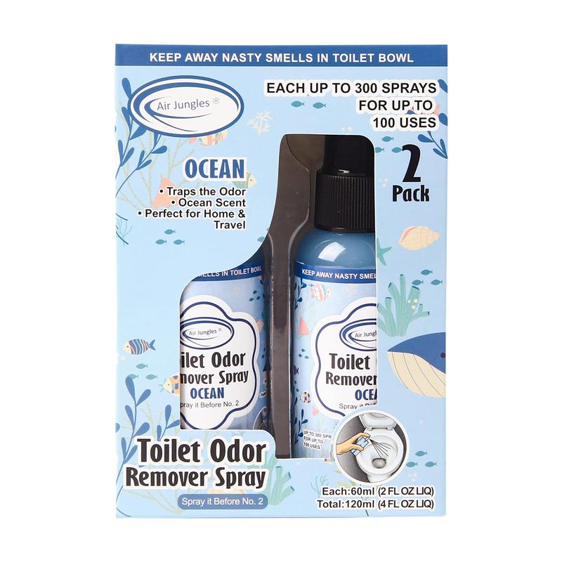 Air Jungles Toilet Poop Odor Eliminator Spray, Use It Before No.2, Up to 100 Uses Per Bottle, For Home Office Dorm Bathroom Fragrance Freshener