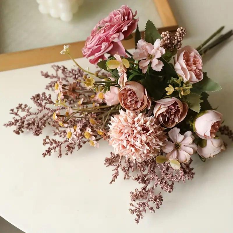 Artificial Wreath Bouquet, 1 Count Romantic Exquisite Simulated Dried Flowers, Home Decor Supplies  for Proposal, Engagement, Wedding Decoration