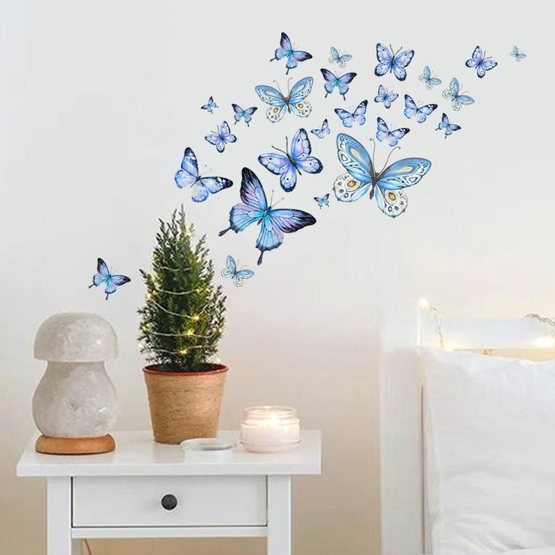 Luminous Butterfly 3D Wall Sticker, Glow in the Dark Wall Decal, Self Adhesive Wall Sticker for Home Bedroom Living Room