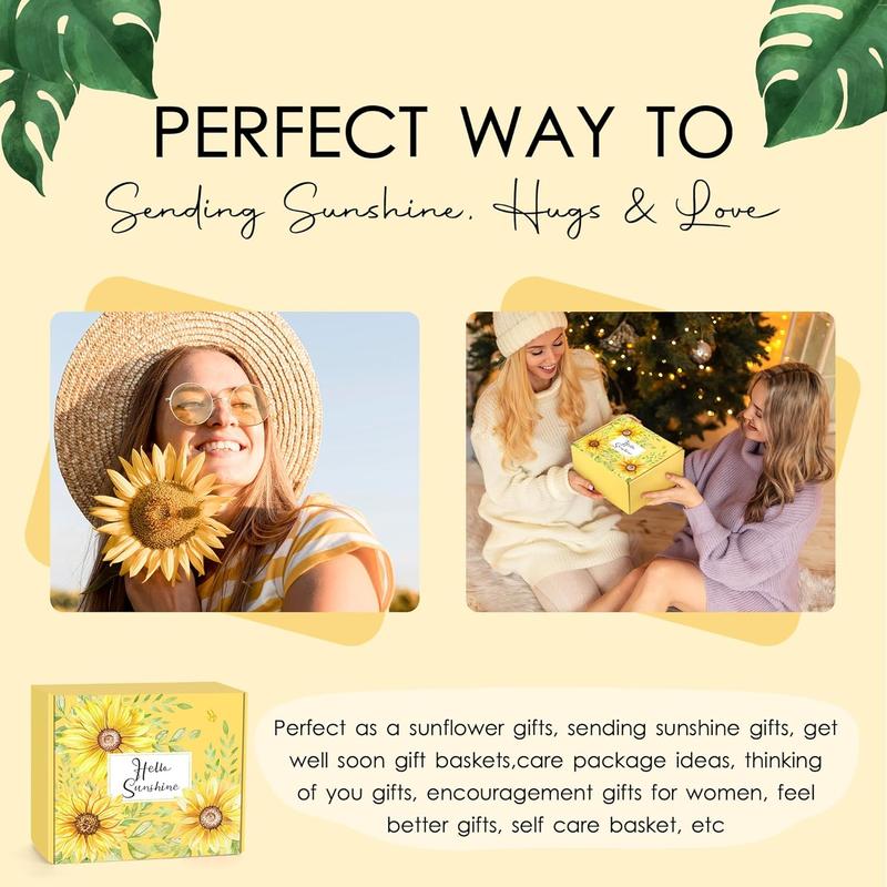 Sunflower Gifts for Women Get Well Soon Gift Baskets for Women Self Care Birthday Gifts for Women Inspirational Gifts Sunshine Box Care Package for Women Set Mama