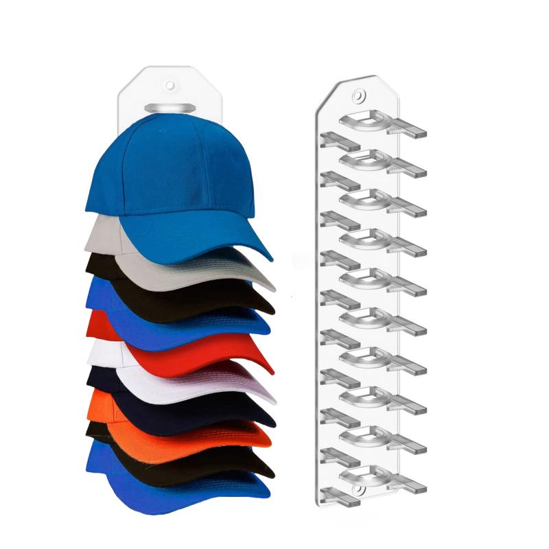 Baseball Cap Organizer, Wall Hat Rack, Hat Storage Display Holder, Holds Up to 10 Hats, Suitable for Door, Bedroom, Closet hanging minimalist Smooth Hangable