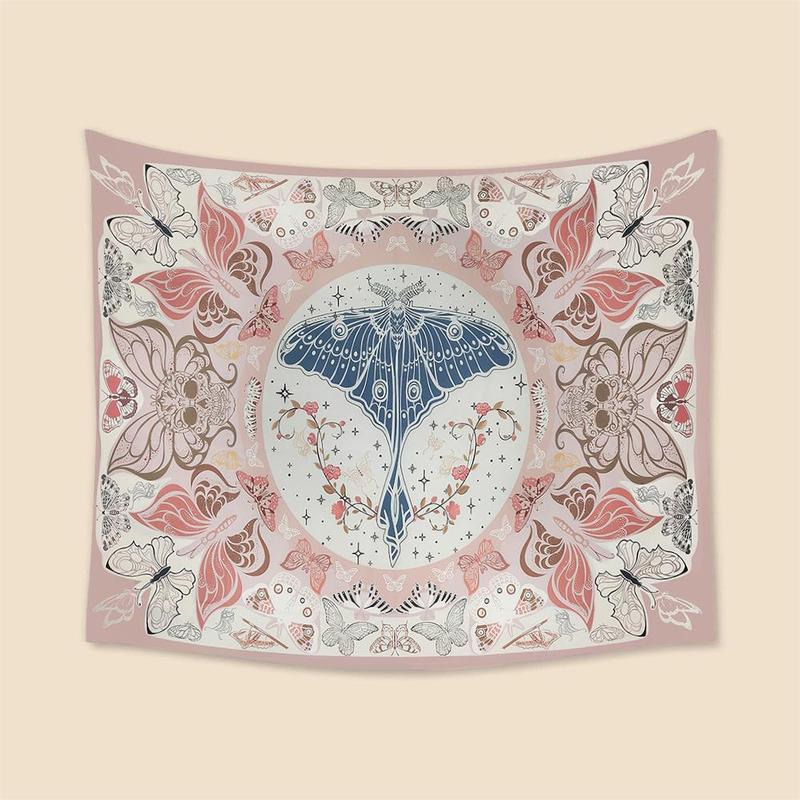 Boho Retro Butterfly Print Tapestry, Bohemian Wall Hanging Blanket for Home Decor, Wall Decor for Home Living Room Bedroom