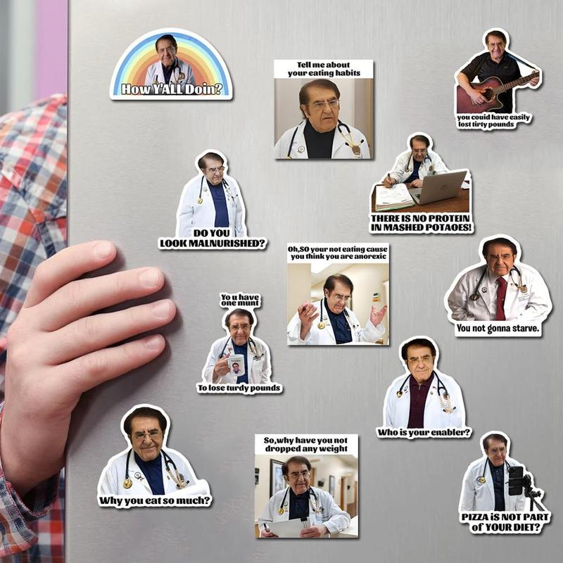 Doctor Themed Magnetic Fridge Magnet, 12pcs set Funny Magnetic Fridge Sticker, Magnetic Decorative Sticker for Home Kitchen