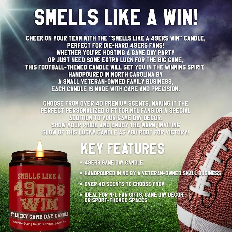 San Francisco Football Candle, Smells Like a 49ers Win Candle, Gift For 49ers Fan, Lucky Candle, Gift For Football Fan