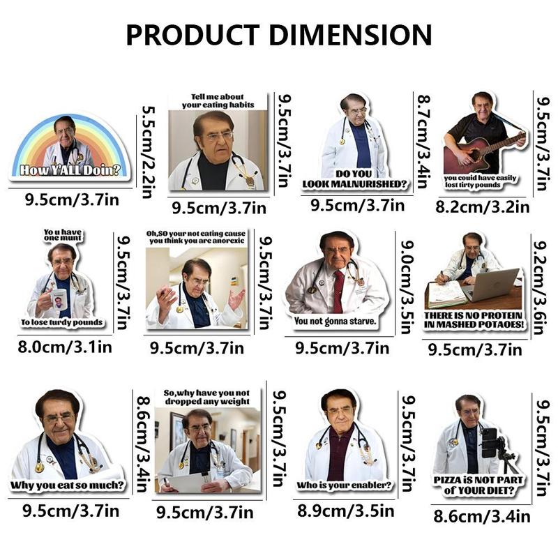 Doctor Themed Magnetic Fridge Magnet, 12pcs set Funny Magnetic Fridge Sticker, Magnetic Decorative Sticker for Home Kitchen