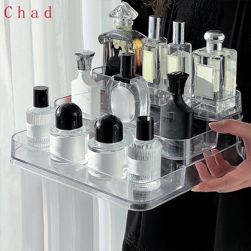 Chad0 Transparent 3-layer Makeup Organizer, Clear Perfume Display Organizer, Multi-layer Cosmetic Organizer, Skincare Organizer, Vanity Dresser Desktop Storage Box for Home, Gifts for Women Girls