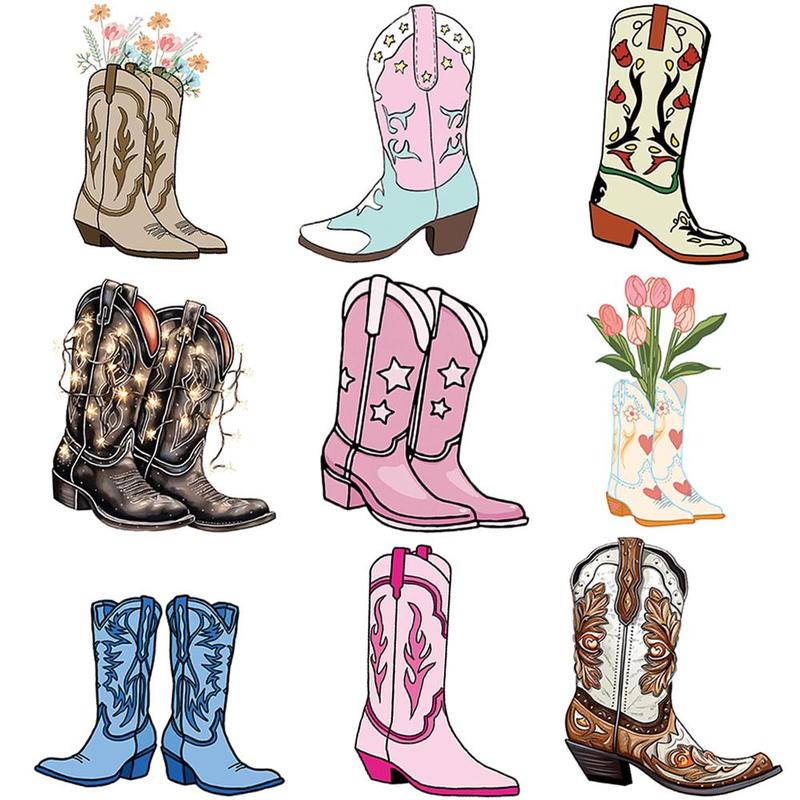 Cowboy Boot Series Sticker, 50pcs set Waterproof Decorative Sticker, DIY Creative Sticker for Phone Case, Laptop, Notebook, Helmet, Skateboard