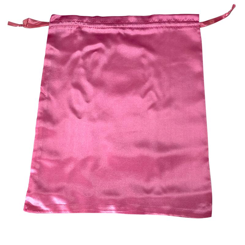 1PCS Pink Color Hair Bags For Bundles Packaging Satin Wig Bags Big Size Satin Silk Hair Packaging Bag With Drawstring Organiser