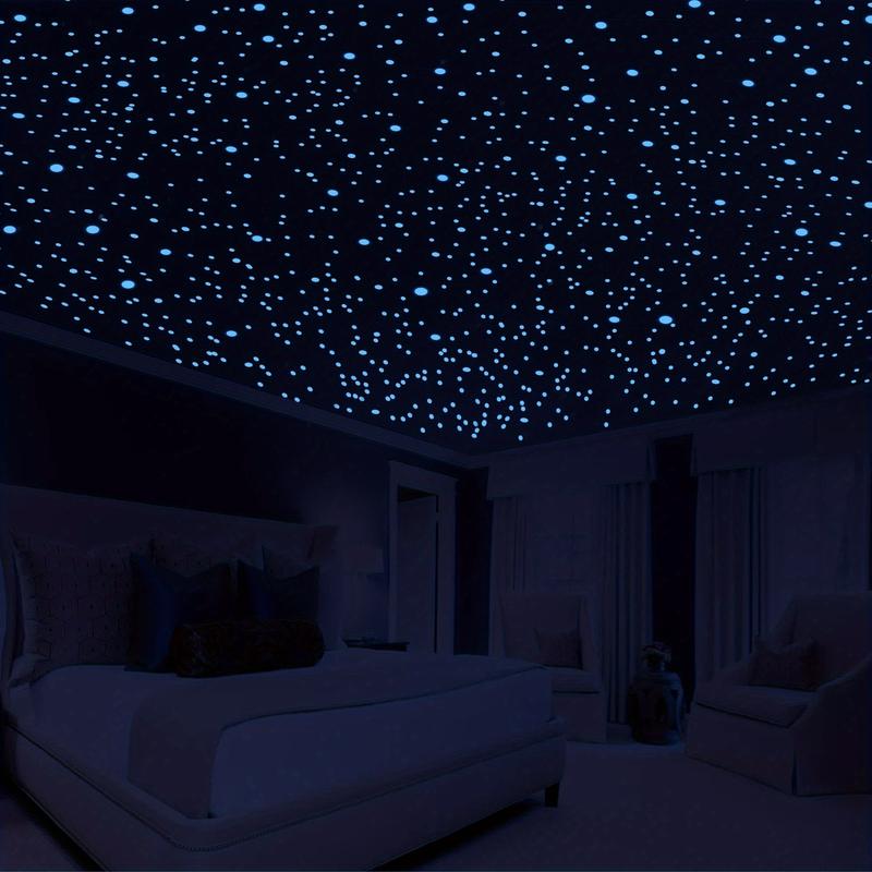 1230 Pcs Glow-in-the-dark Wall Stickers, Ultra Luminous Stars Wall Stickers, 3D Adhesive Dots Decor, Starry Sky Decor For Bedroom Ceiling Or Birthday Gift, Beautiful Wall Decals, Home Decor