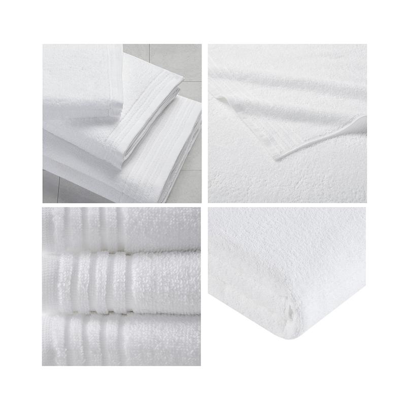 100% Cotton Quick Dry 12 Piece Bath Towel Set White