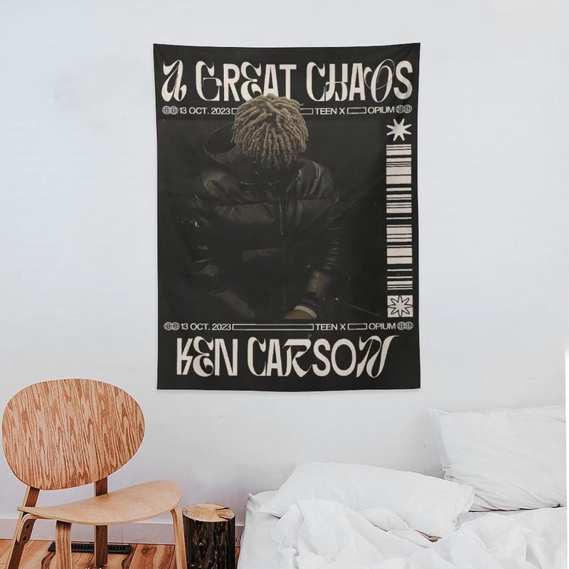 Ken Music Carson Tapestry Flag Poster Dormitory Living Room Bedroom Interesting National Flag Indoor And Outdoor Decoration Wall Aesthetic Art Home Decoration Supplies Merch 60 x40in, style