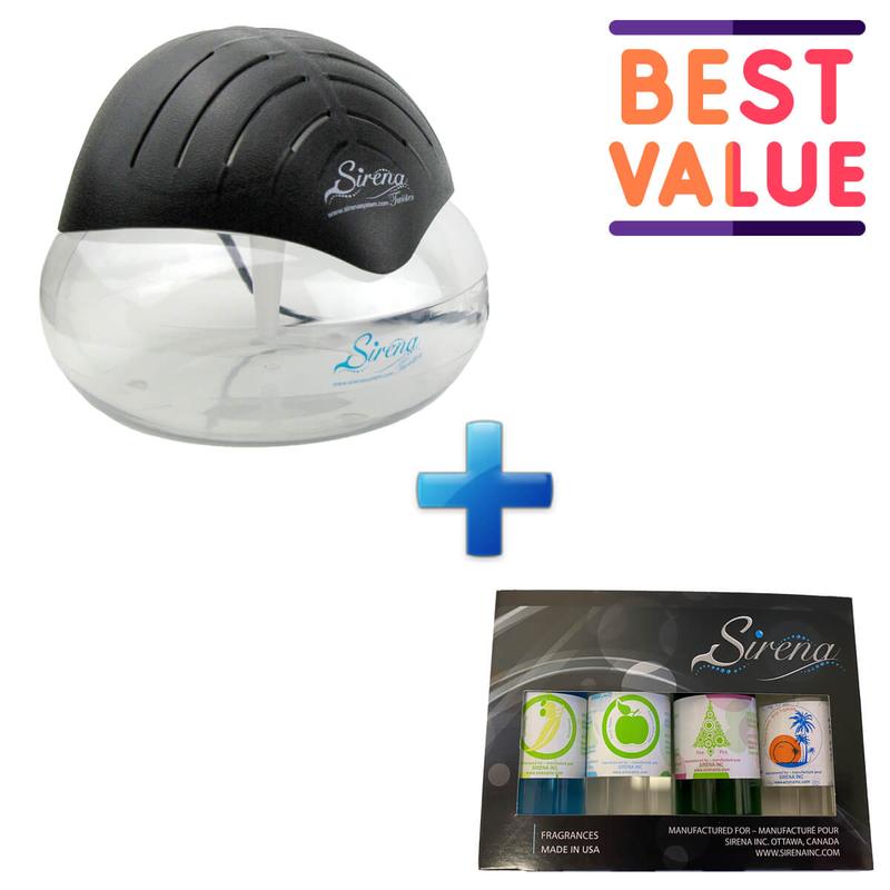 Sirena Twister (Black) + Sirena Fragrance Pack (BUNDLE) Aroma Room Freshener