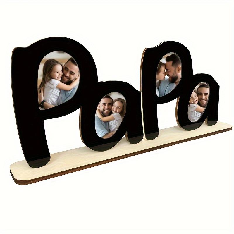 Wooden PaPa Style Photo Frame - Heartwarming Craftsmanship, Emotional Keepsake - Perfect Birthday Gift for Dad, Husband, or Grandpa - A Personalized Home Decor Treasure for The Most Beloved Father