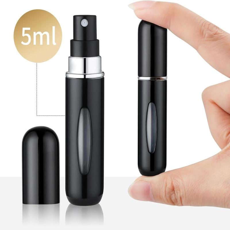 Travel Perfume Atomizer Refillable Mini Perfume Refillable Bottle, 5 count Travel Cologne Sprayer to Carry Around, Pocket Perfume Fill from Bottom and Travel Perfume Bottle for Outdoor Activities