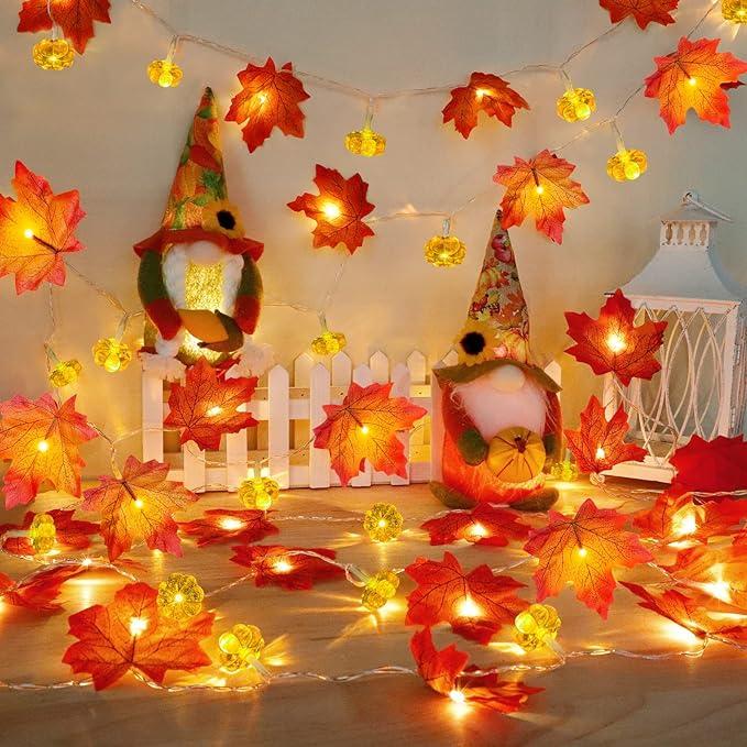 [Christmas Gift] 3D Jack O' Lanterns 10ft 30 LED Pumpkin Light String Battery Powered Orange Lights for Halloween Party Indoor Outdoor Fall Outdoor Harvest Thanksgiving Decoration