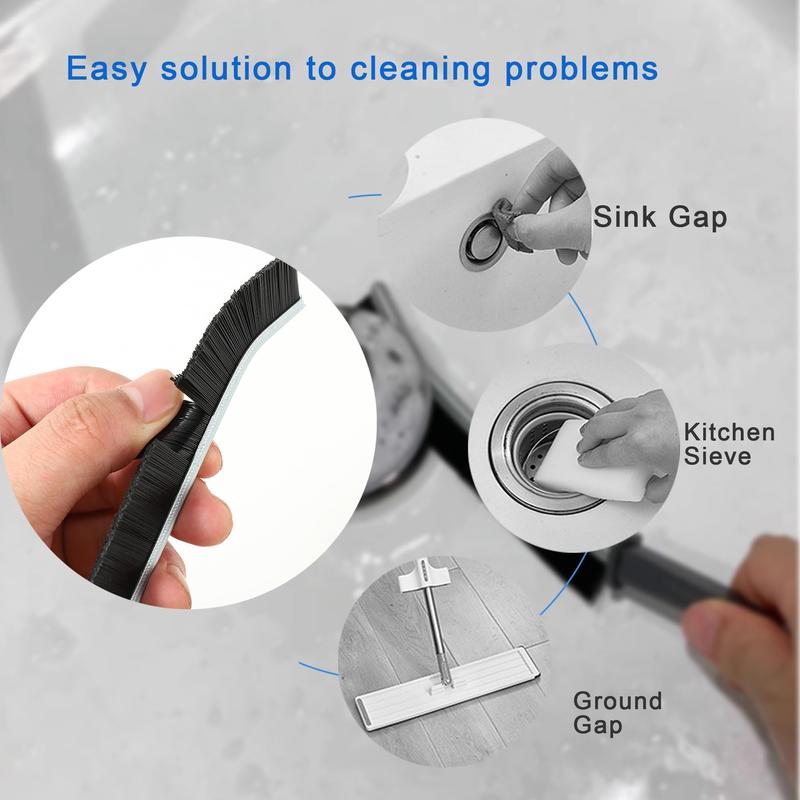 Crevice Cleaning Brush, 4pcs Long Slit Hand Brush, Hard Bristle Gap Cleaning Brush, Cleaning Tool for Kitchen & Bathroom