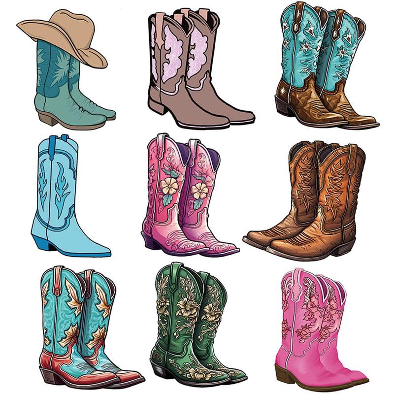 Cowboy Boot Series Sticker, 50pcs set Waterproof Decorative Sticker, DIY Creative Sticker for Phone Case, Laptop, Notebook, Helmet, Skateboard