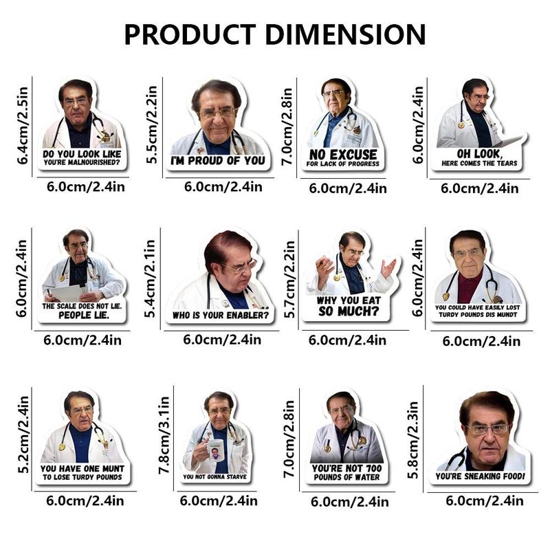 Doctor Themed Magnetic Fridge Magnet, 12pcs set Funny Magnetic Fridge Sticker, Magnetic Decorative Sticker for Home Kitchen