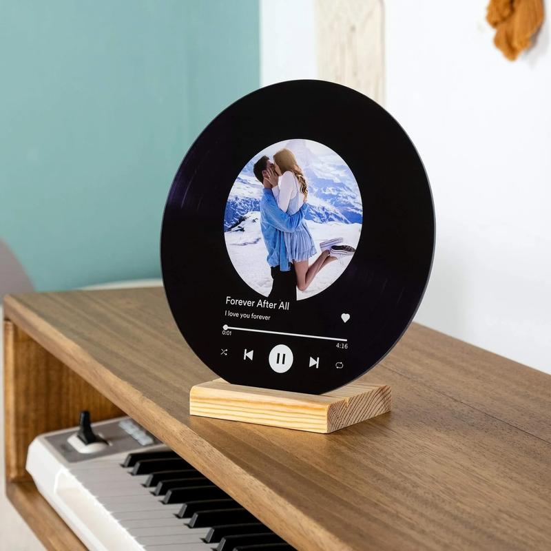 Personalized Song Plaque Acrylic Vinyl Printing Record, Custom Music Plaque Vinyl Christmas Gift Decor Signs Camera Colorful