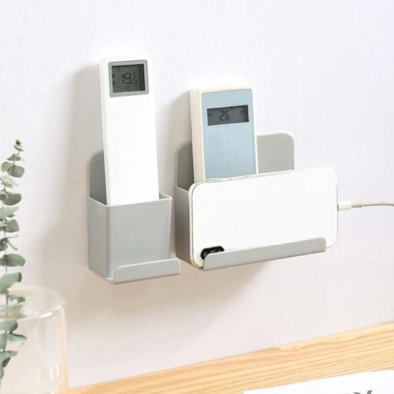 Wall Mounted Remote Control Storage Box, 1 Count Remote Control Holder, Phone Charging Holder, Home Organizer for Living Room Bedroom