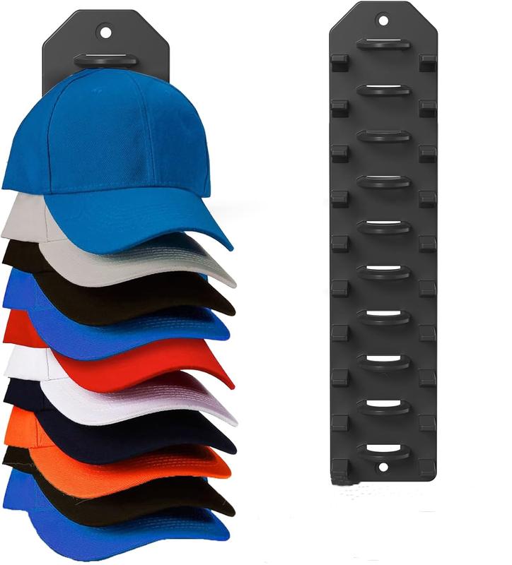 Baseball Cap Organizer, Wall Hat Rack, Hat Storage Display Holder, Holds Up to 10 Hats, Suitable for Door, Bedroom, Closet hanging minimalist Smooth Hangable