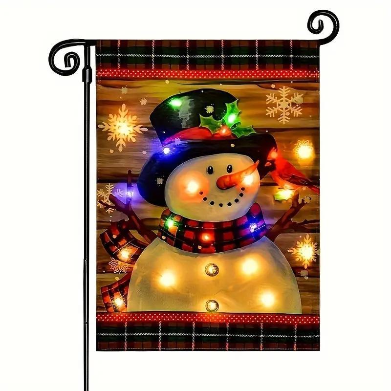 Christmas Snowman Pattern Garden Flag without Flagpole, 1 Count Outdoor Hanging Decor for Yard & Lawn, Garden Decoration Supplies for Home Party Festival