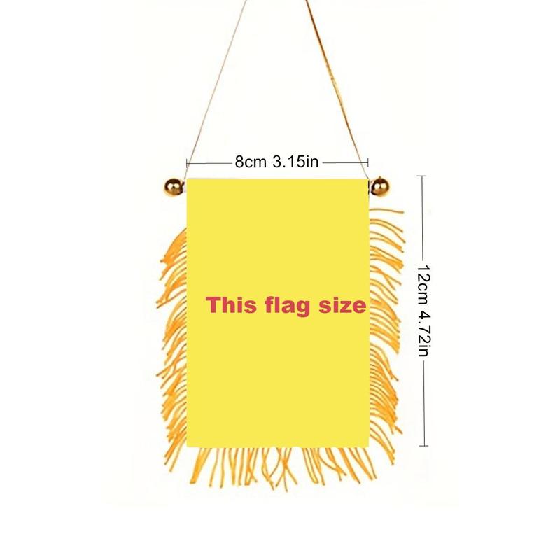 USA Window Hanging Flag, 3x4inch 8x12cm Double Sided Mini American Flag Banner, Car Rearview Mirror Hanging Decor, US Fringed Hanging Flag with Suction Cup