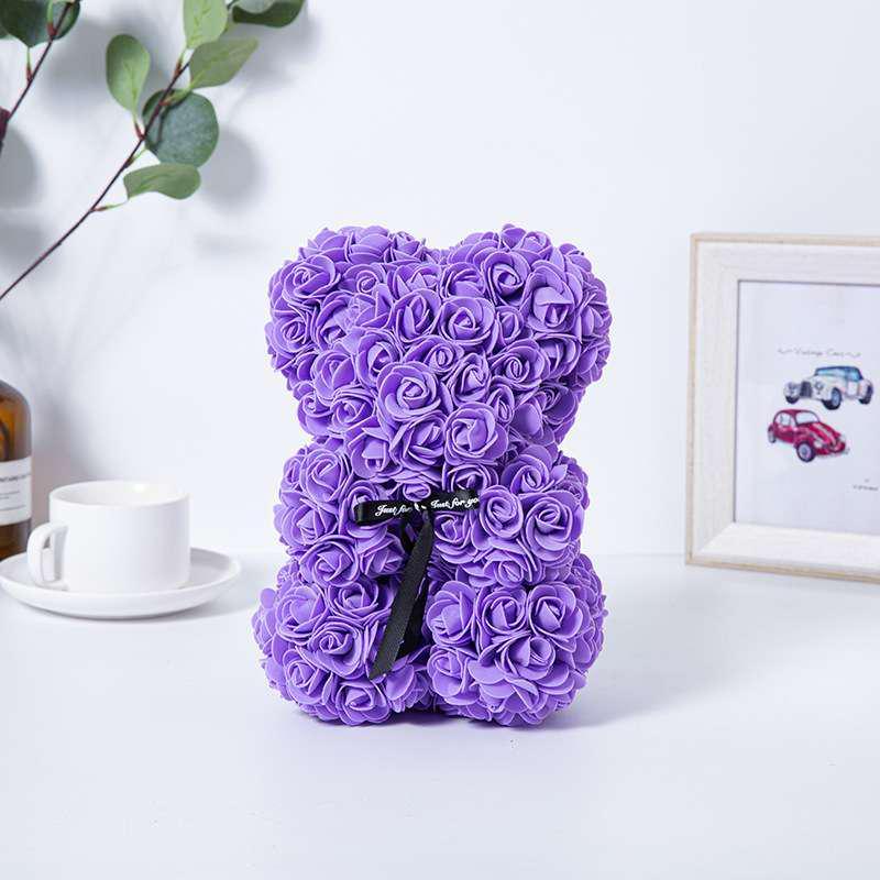 Rose Bear for Room Decor, 1 Count Creative Diy Cute Bear Design Artificial Flower Bouquet, Bedroom Decor, Gift for Wedding, Summer Gift, Boyfriend Gifts, Room Accessories