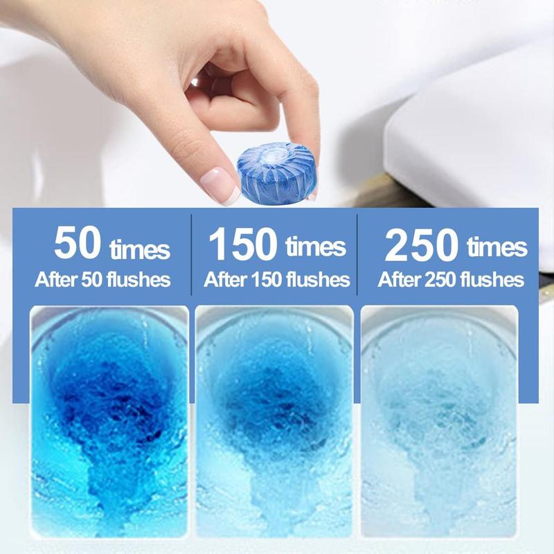 Multipurpose Bathroom Cleaners, 54 Pack Commercial & Household Toilet Bowl Cleaners, Blue Toilet Bowl Tablets Drop in Tank, Janitorial Deodorizers