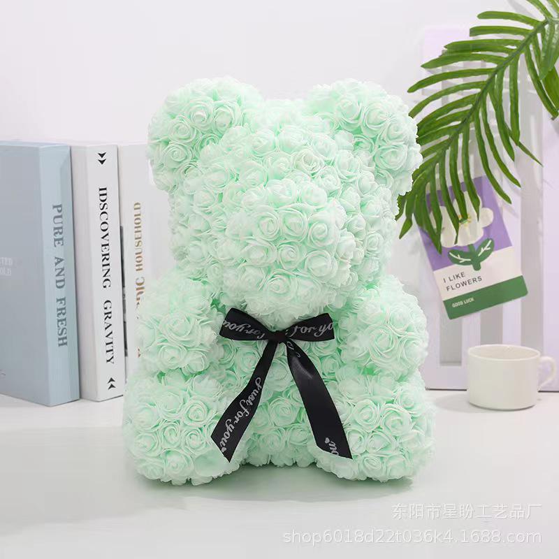 Rose Bear for Room Decor, 1 Count Creative Diy Cute Bear Design Artificial Flower Bouquet, Bedroom Decor, Gift for Wedding, Summer Gift, Boyfriend Gifts, Room Accessories