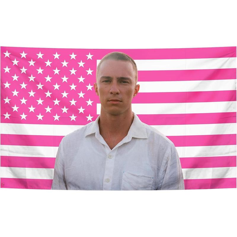 Drew Starkey Rafe Cameron American Flag Pink Tapestry Funny Poster Durable Man Cave Wall Flag College Dorm Bedroom Living Room Decor, orange