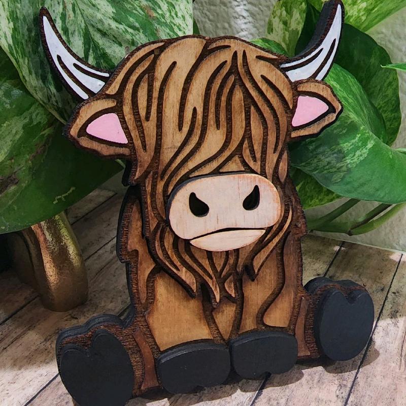 Highland Cow Shelf Sitter