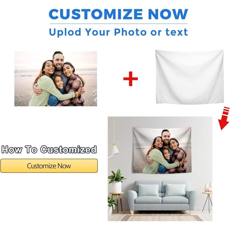 Custom Tapestry Upload Images Banners and Signs Customize For Bedroom 37 *29 inch Horizontal