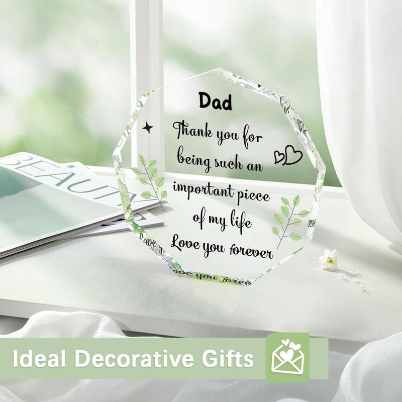 Fathers Day Dad Gifts for Dad Acrylic Fathers Day Dad Gifts from Daughter Son Wife Dad Fathers Day for Dad for Dad Gifts for Dads Birthday Gifts for Dad Birthday Gifts from Daughter Decor Ornaments Christmas Room