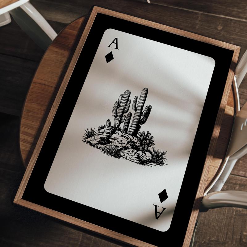 How Lucky Are We TRendy Poster, Ace Playing Card Poster, Trendy Western Wall Art, Retro Cowgirl Print, Modern Cowboy Decor,  Retro Home Decor, Art Picture Printing Modern Room No Frame cowboy poster