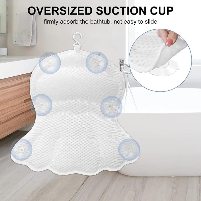 Octopus Design Bath Pillow, Anti-slip Shower Neck Pillow, Soft 4D Mesh Pillow For Bathroom, Summer Gift