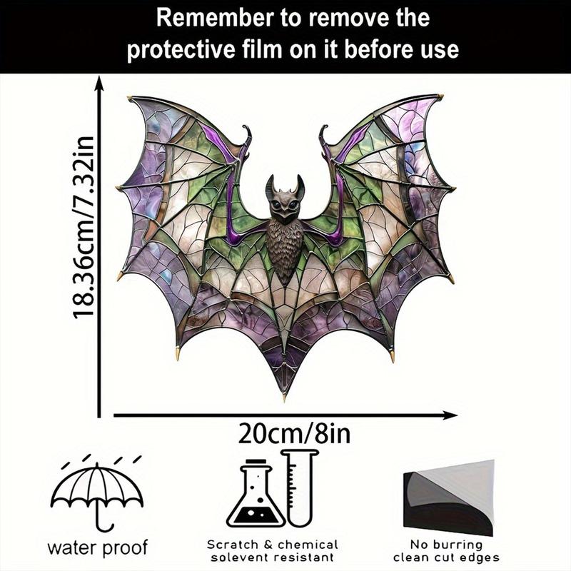 Bat Design Sun Catcher, 1 Count Modern Acrylic Hanging Ornament, Versatile Decor for Home Office Dormitory Window Office