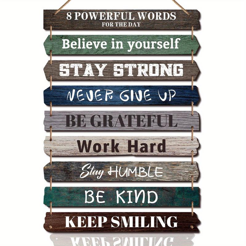 Wooden Motivational Wall Art Sign, 1 Count Inspirational Text Themed Hanging Decoration, Home Ornament for Living Room Bedroom Bathroom Classroom Gym