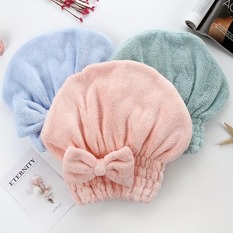 Absorbent Hair Towel, 1 Count Coral Fleece Dry Hair Shower Cap, Thickened Hair Cap For Bathroom Shower