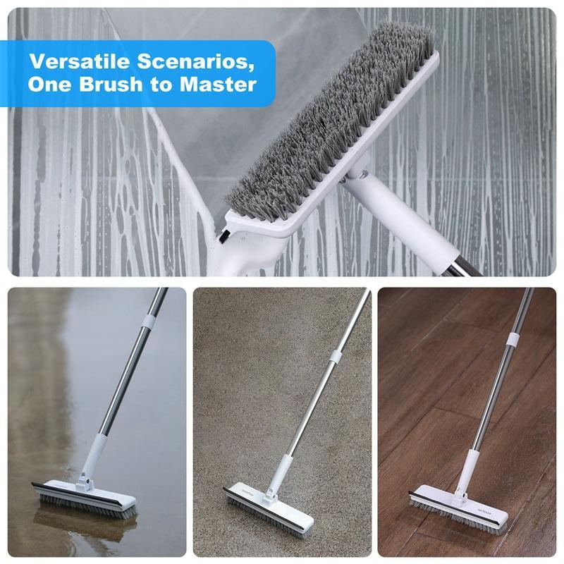 Christmas Long Handle Scrub Brush, Stiff Bristle Floor Scrubber, Floor Scrubbing Brush, Bathroom Scrubber, Household Cleaning Tool for Bathroom, Carpet, Wall, Glass Cleaning