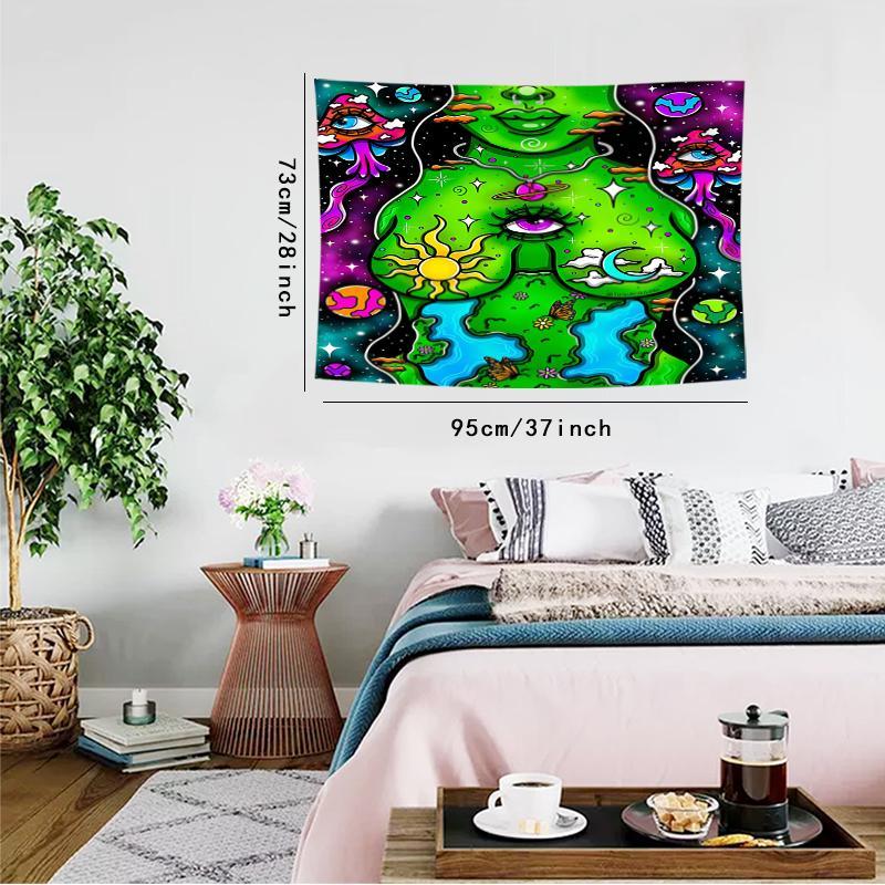 Psychedelic Nature Abstract Pattern Tapestry, Aesthetic Wall Hanging Decor, Polyester Tapestry for Bedroom Home Office Decor